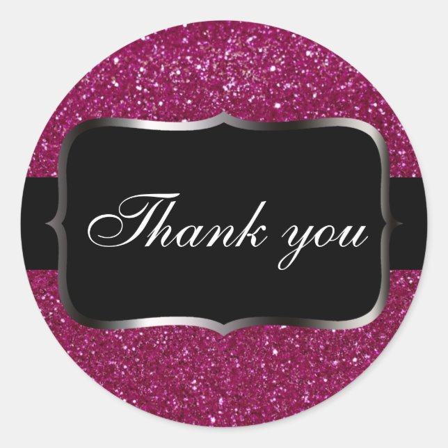 Pegatina Redonda Diamantina rosada (Anverso)