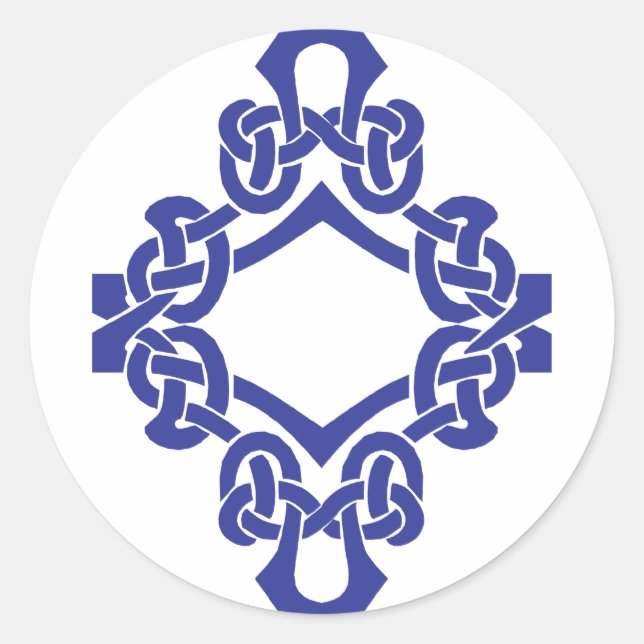 Pegatina Redonda Diamond Celtic Knotwork (Anverso)