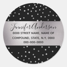 Diamond confetti shimmer negro plata DIY