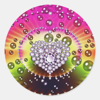 Pegatina Redonda Diamond Fractal