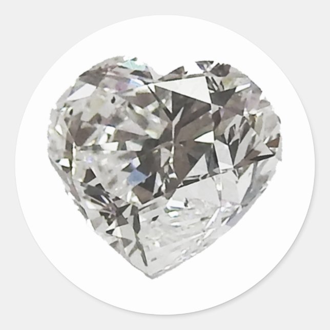 Pegatina Redonda Diamond Heart (Anverso)