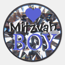 Pegatina Redonda Diamond Mitzvah Boy