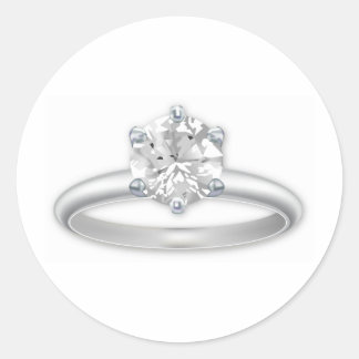 Pegatina Redonda Diamond Ring Bling Clipart