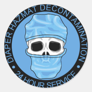 Pegatina Redonda Diaper Hazmat Decontamination