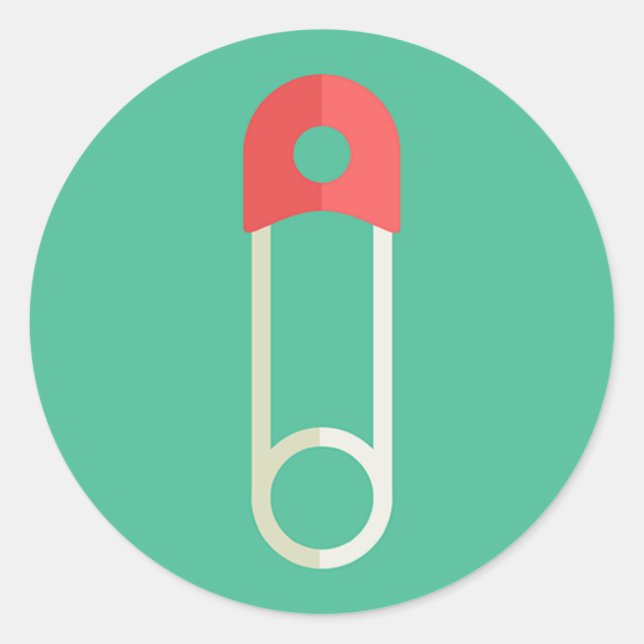Pegatina Redonda Diaper Pin (Anverso)