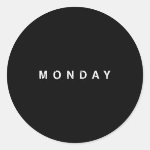 Pegatina Redonda Días De La Semana Lunes Martes Miércoles Jueves