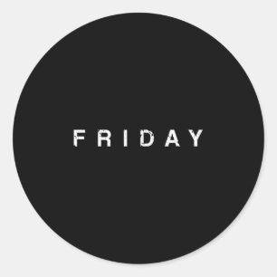 Pegatina Redonda Días De La Semana Lunes Martes Miércoles Jueves