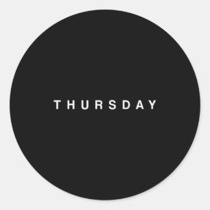 Pegatina Redonda Días De La Semana Lunes Martes Miércoles Jueves
