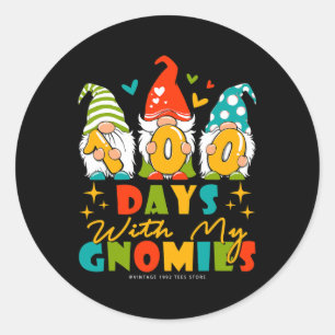 Pegatina Redonda Días De Maestros Escolares Niños 100 Días Con Mi G