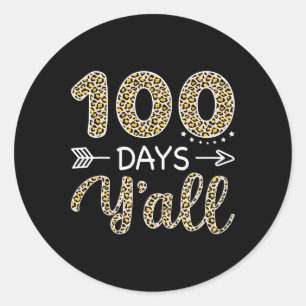 Pegatina Redonda Días De Maestros O Estudiantes 100 Días De Sc