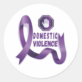 Pegatina Redonda Días de sensibilización sobre la violencia domésti