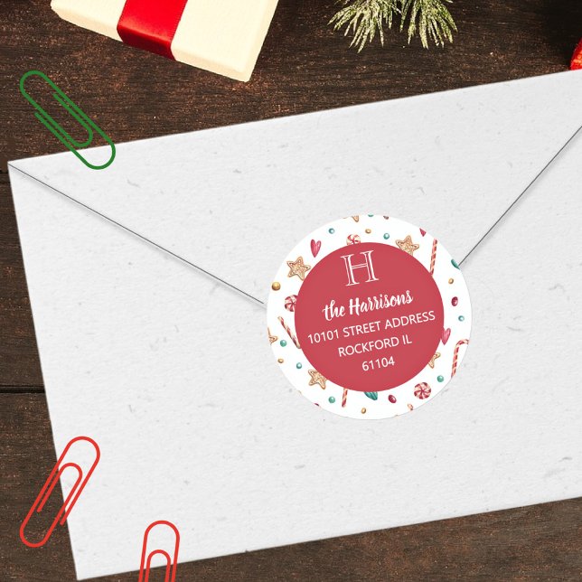 Pegatina Redonda Días de vacaciones de golosinas con dirección de d (Subido por el creador)