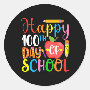Pegatina Redonda Días Escolares De Maestros Y Estudiantes 3