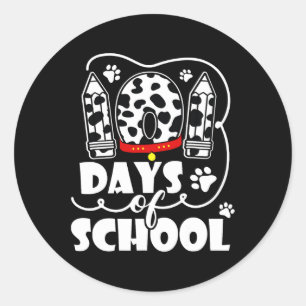 Pegatina Redonda Días Escolares De Perro Dalmatiano 100 Días Niños 