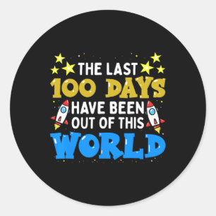 Pegatina Redonda Días Escolares Niños Astronautas Del Espacio Ultra