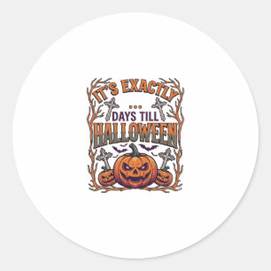 Pegatina Redonda Días Exactos Hasta Halloween Jack Lantern Murciéla
