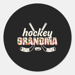 Pegatina Redonda Días Felices de Hockey Comedia Hockey sobre Hielo