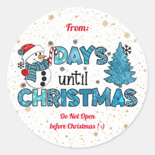 Pegatina Redonda Días hasta el Personalizar de Navidades