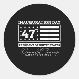 Pegatina Redonda Días inaugural de Donald Trump 2025
