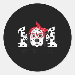 Pegatina Redonda Días más inteligentes Escuela 101ª Dalmacia Teache