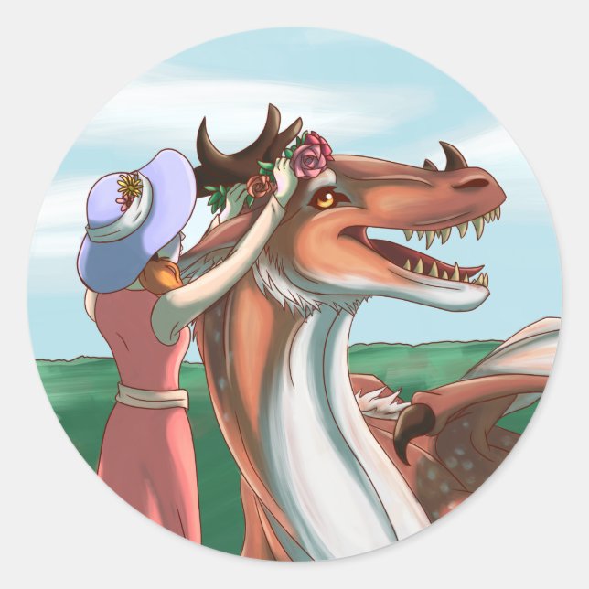 Pegatina Redonda Días pacíficos (Anverso)