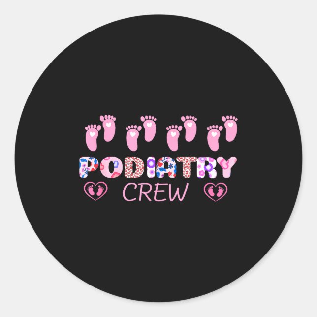 Pegatina Redonda Diatry Crew Footprint Leopard Diatrist Valentine's (Anverso)