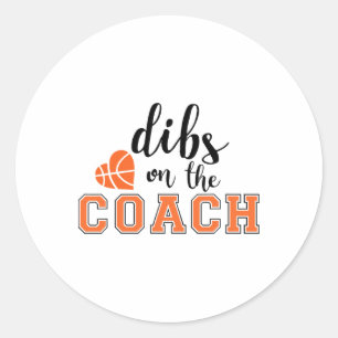 Pegatina Redonda Dibs On The Coach Sketll Heart Funny Gifts