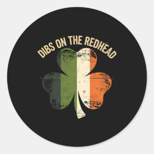 Pegatina Redonda Dibs On The Redhead - St Patricks Day 2025 Irish S