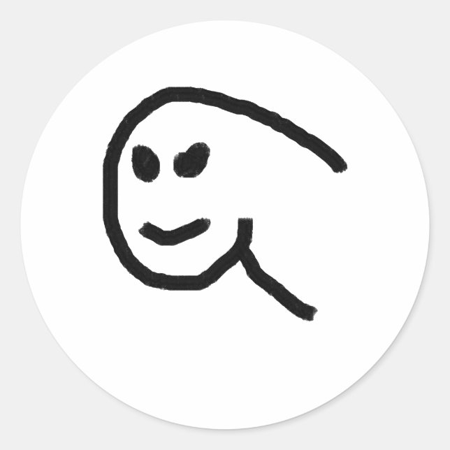 Pegatina Redonda dibujar (Anverso)