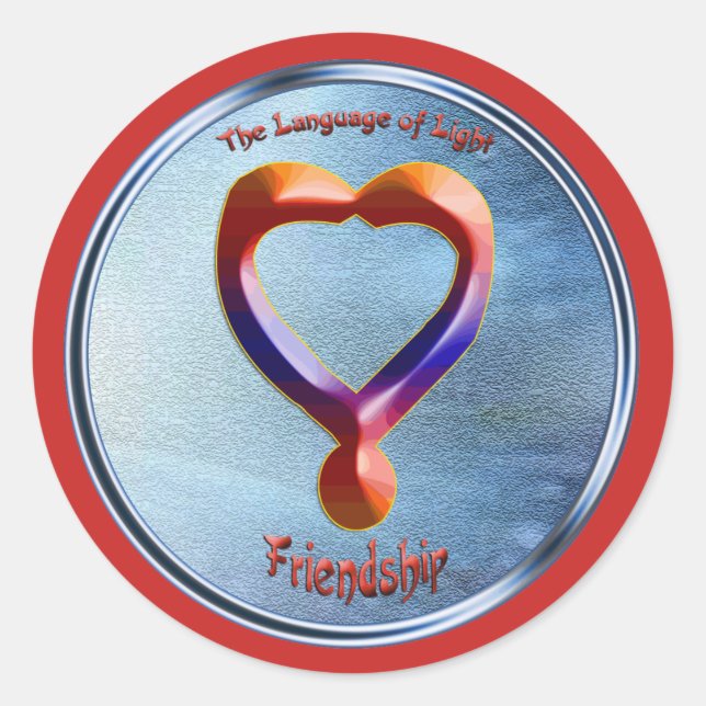 Pegatina Redonda Dibujar en el símbolo de la amistad (Anverso)