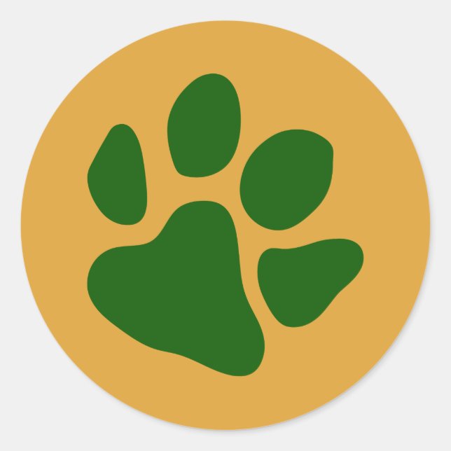 Pegatina Redonda Dibujar impresiones en verde (Anverso)