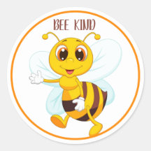 Dibujo "Abeja a todos" amarillo de abeja negra
