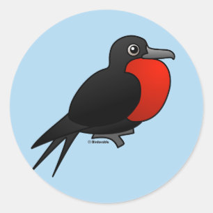 Pegatina Redonda Dibujo animado Frigatebird magnífico