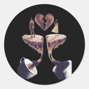 Pegatina Redonda Dibujo con dibujo de café