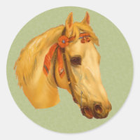 Dibujo de cabeza de caballo de Palomino Art Vintag