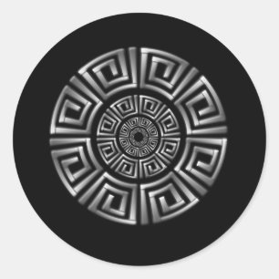 Pegatina Redonda Dibujo de círculo griego