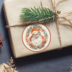 Pegatina Redonda Dibujo de estilo vintage Regalo suave de pastelerí