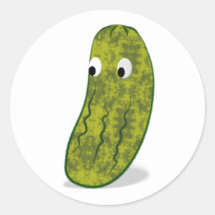 Pegatina Redonda Dibujo de pepino animado lindo