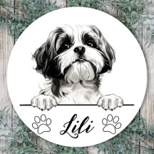 Dibujo Personalizado a Mano de Perro Shih Tzu