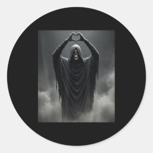 Pegatina Redonda Dibujos divertidos de fantasmas con manos en forma
