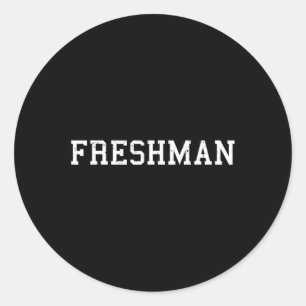 Pegatina Redonda Dice Que Freshman Tee Vuelve A La Escuela
