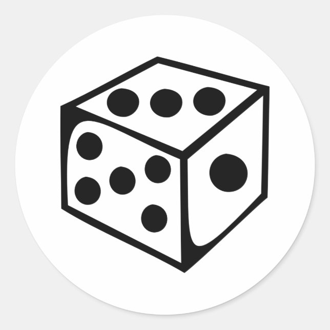 Pegatina Redonda Dice - Tres (Anverso)