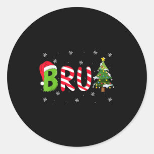 Pegatina Redonda Dicho de Navidad Bruh Hermano Divertido Hombres Ch