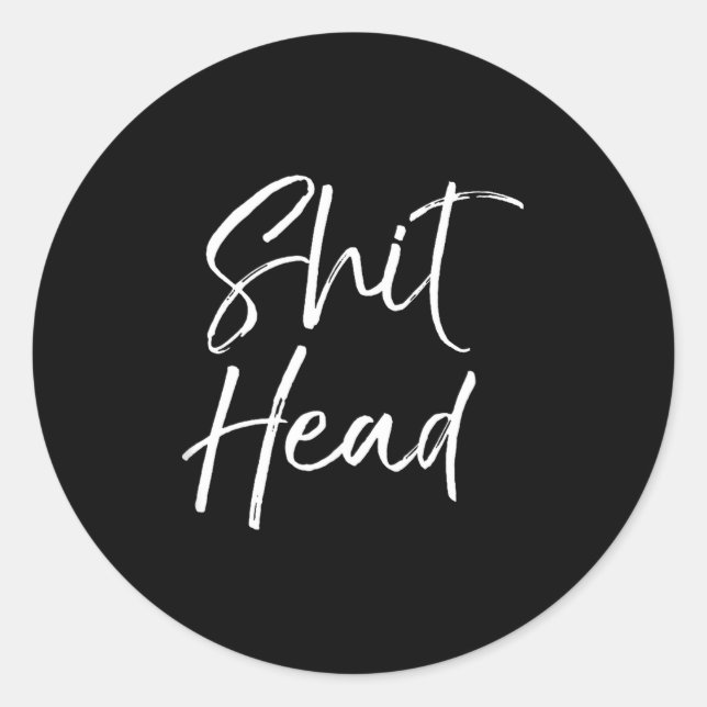 Pegatina Redonda Dicho divertido de cabeza para mujeres regalo dive (Anverso)