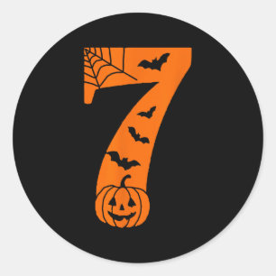 Pegatina Redonda Dicho divertido meme número 7 Halloween 6 7 Seis S