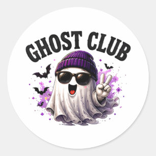 Pegatina Redonda 🎃 Dicho lindo de Halloween de fantasma 👻