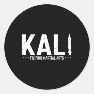Pegatina Redonda Dicho Vintage Kali Entrenamiento de Artes Marciale