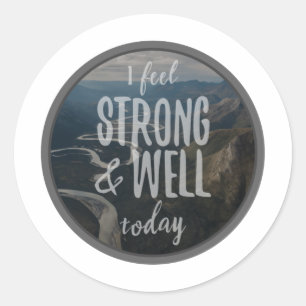 Pegatina Redonda dichos inspiradores matutinos para la autoaceptaci