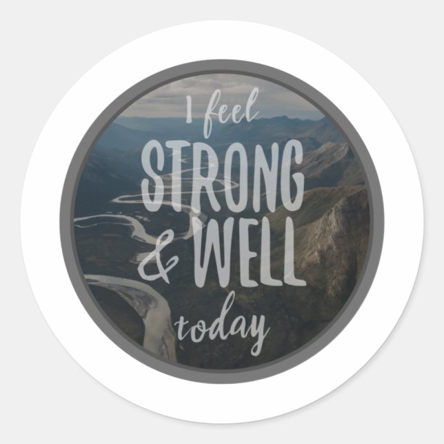 Pegatina Redonda dichos inspiradores matutinos para la autoaceptaci (Anverso)