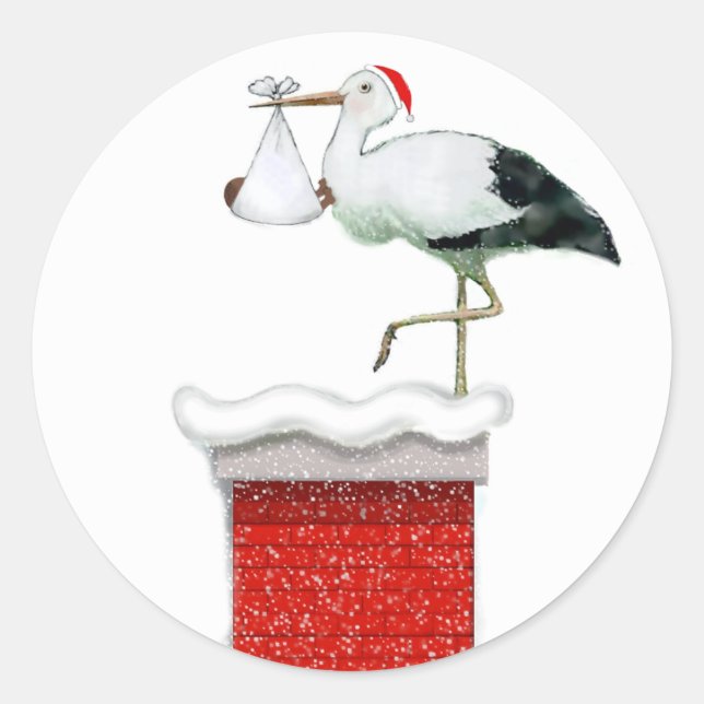 Pegatina Redonda Diciembre bebé (Anverso)